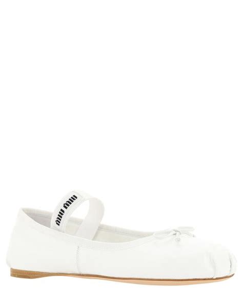 white miu miu flats|White Miu Miu Flats for Women .